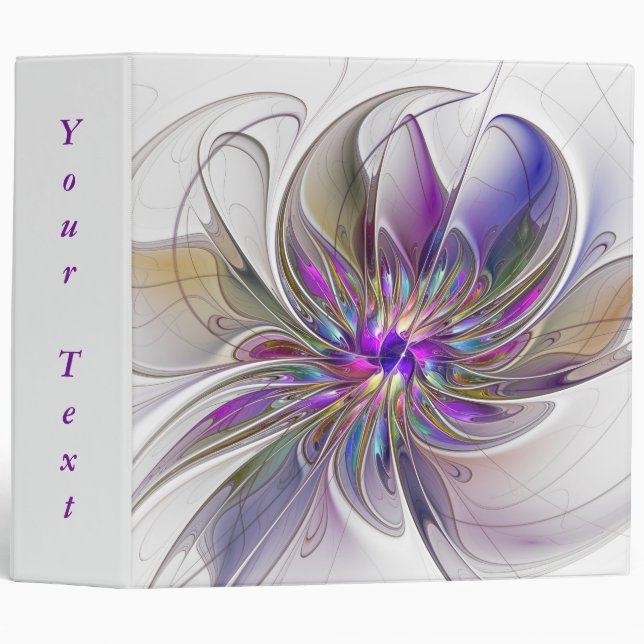 Energetic, Colourful Abstract Fractal Flower Text Binder (Front/Spine)