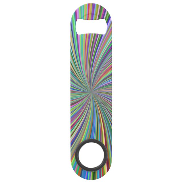 Energetic Colourful Ribbon Sunburst Bar Key (Front)