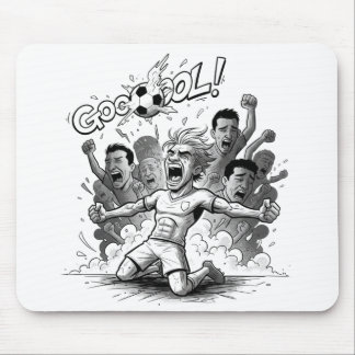 Energetic Football Goal Celebration Mouse Pad