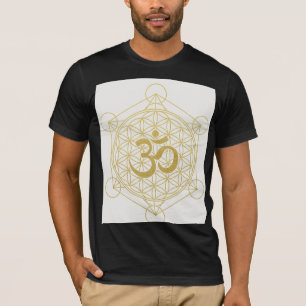 Energetic Fusion: Om Symbol Meets Sacred Geometry T-Shirt