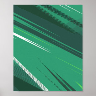 Energetic Green Gradient with Speeding Lines Poster