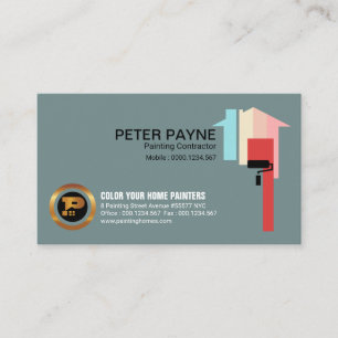 Energetic Multicolored Home Painting Contractor Business Card