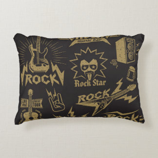 Energetic rock music essence accent pillow