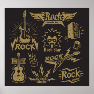 Energetic rock music essence poster