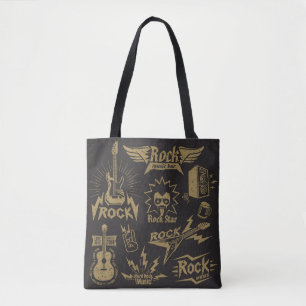 Energetic rock music essence tote bag
