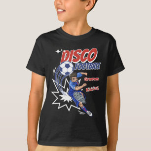 Energetic Vintage Footll Vibes Groovy Soccer Kick T-Shirt