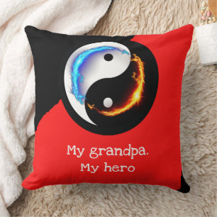 Energetic Yin Yang Symbol Throw Pillow