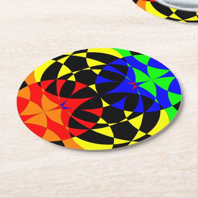 Energize by Kenneth Yoncich Round Paper Coaster (Angled)