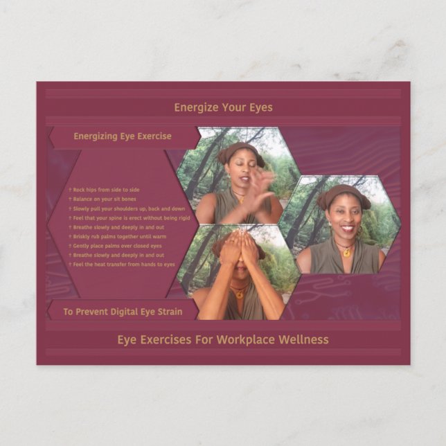 Energize Eyes For Workplace Wellness Announcement Postcard (Front)