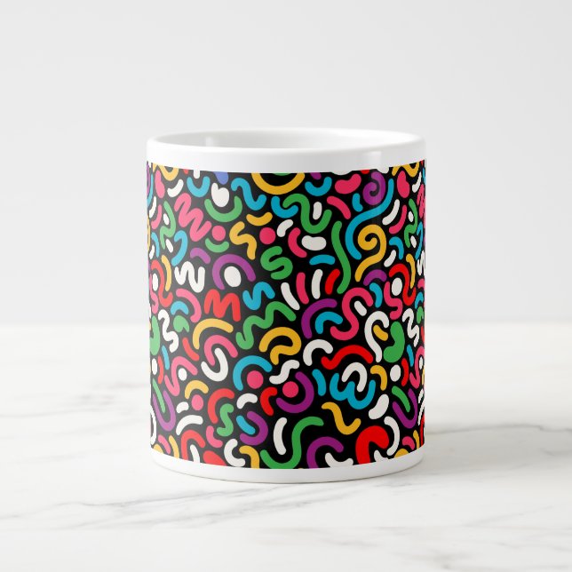 Energize Your Mornings with Vibrant Pattern Large Coffee Mug (Front)