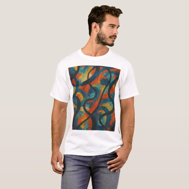 Energized Chaos - Abstract Expressionist Full-Fro T-Shirt (Front Full)