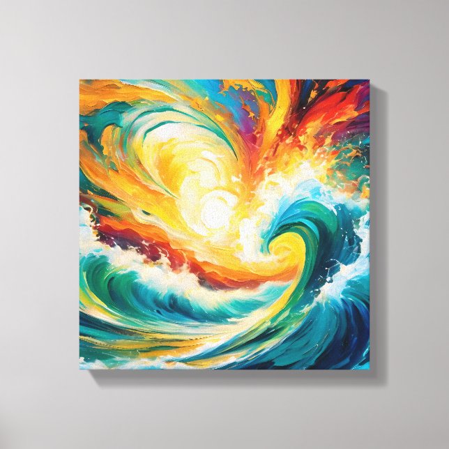 Energized Waves: Abstract Ocean Canvas Print (Front)