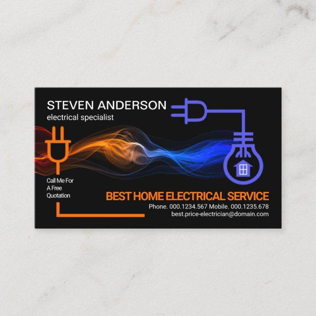 Energizing Lightning Power Electrical Circuit      Business Card (Front)