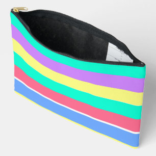 Energizing Spring Pastel Stripes Accessory Pouch