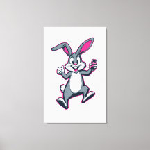 Energy Bunny Canvas – Cute Rabbit Kids Wall Art