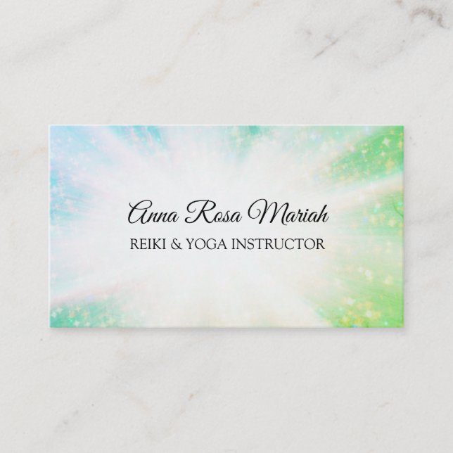 *~* Energy Burst Rays Healing Sparkles Reiki Business Card (Front)