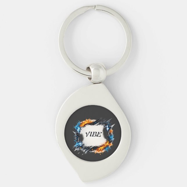 Energy Circle – Customizable Text Design Keychain (Front)