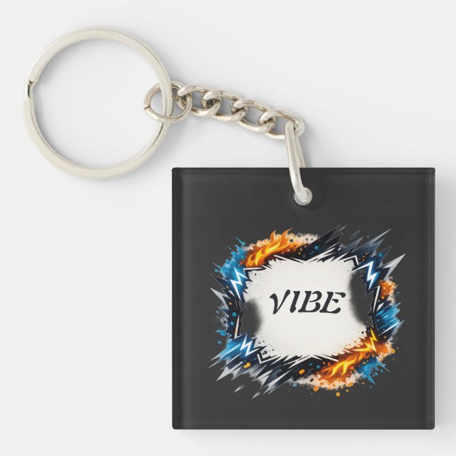 Energy Circle – Customizable Text Design Keychain (Front)