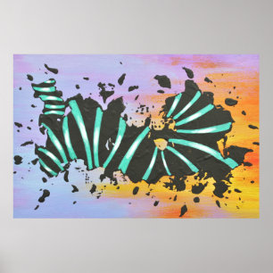 Energy Code Abstract Contemporary Wall Art Poster