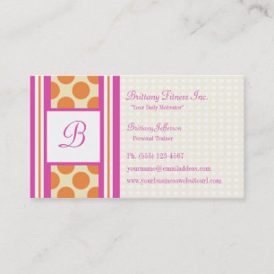 Energy Dots Stripes Personal Trainer Business Card