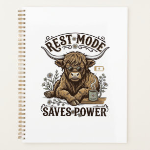 Energy Efficient Cow Vintage Lazy Highland Shirt Planner