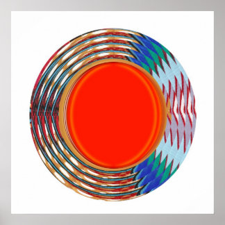 Energy Filled Sparkle :  Waves Circles Colourful Poster