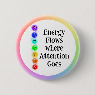 Energy Flows Chakra Alignment Spiritual Awareness 2 Inch Round Button