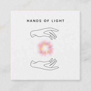 *~* Energy Hands Ball of Reiki Light Healing Square Business Card