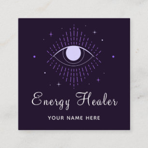 Energy Healer Fortune Teller Magical Eye Stars     Square Business Card