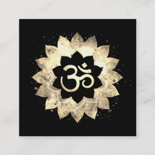 *~* Energy Healing Mandala Lotus Aum Om Symbol Square Business Card