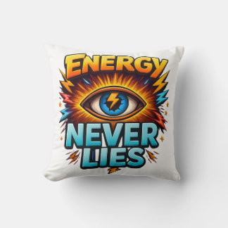 Energy Never Lies – Electric Eye Power Logo Design Throw Pillow