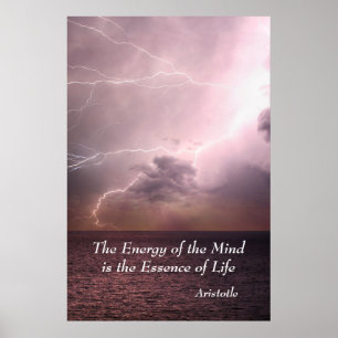 Energy of the Mind Essence of Life Aristotle Quote Poster