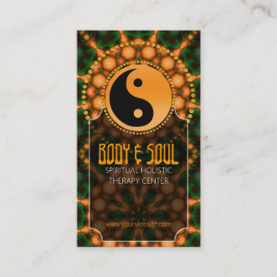 Energy Orange YinYang NewAge Yoga Business Cards