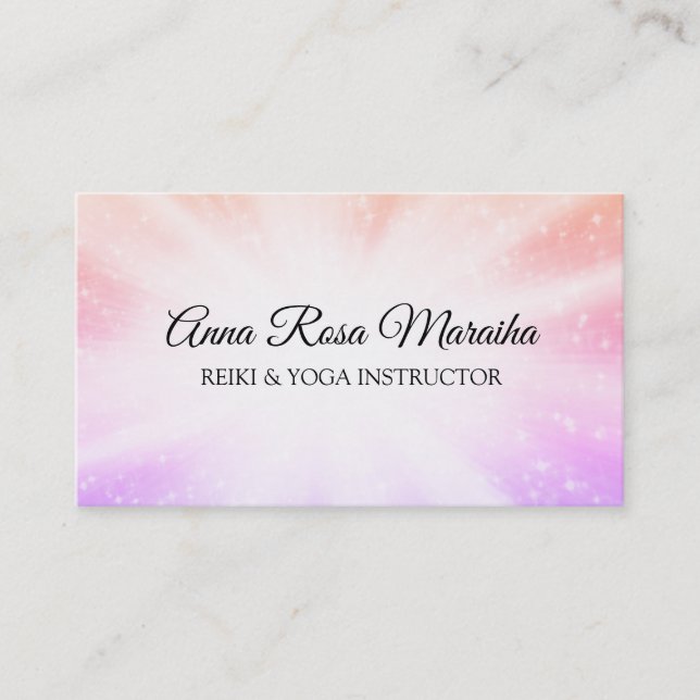 *~* Energy Rays Healing Bursts Sparkles Reiki Business Card (Front)