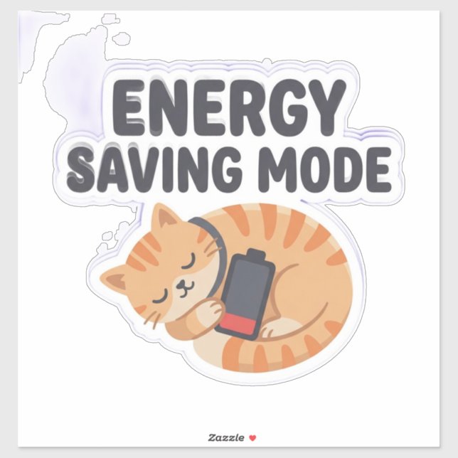Energy Saving Mode Cute Sleepy Cat (Sheet)