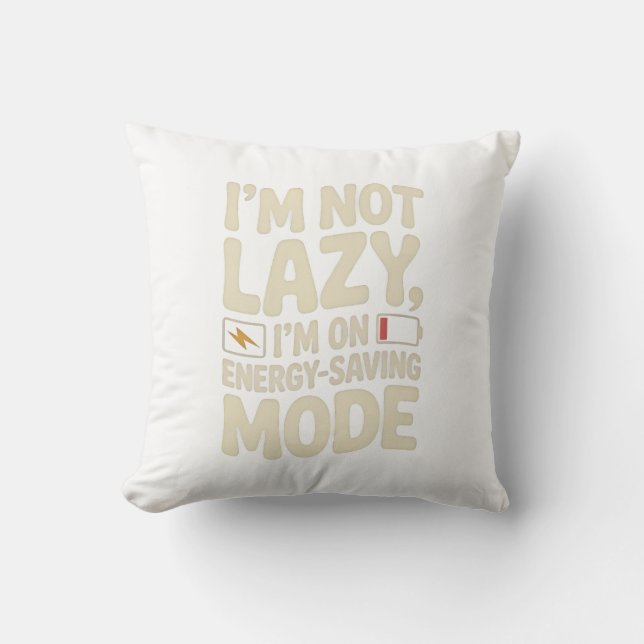 Energy Saving Mode Funny Pillow (Front)