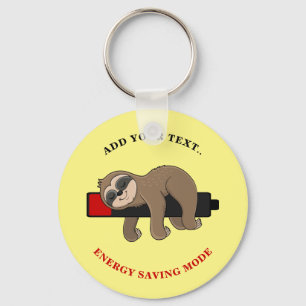 Energy Saving Mode   Funny Sloth Personalized Keychain
