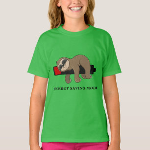 Energy Saving Mode Funny Sloth Personalized T-Shirt