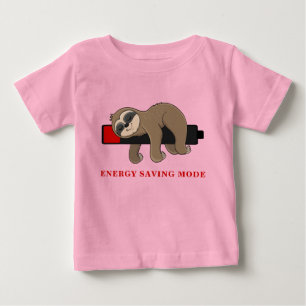Energy Saving Mode   Funny Sloth Template  Baby T-Shirt