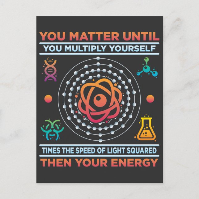 Energy Scientist Student Physics Nerds Math Geek Postcard (Front)