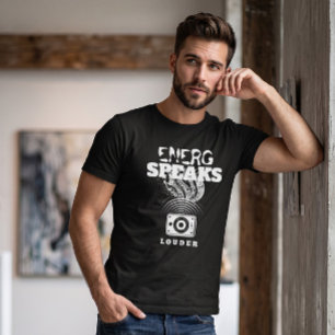 Energy Speaks Louder Speaker Graphic White T-Shirt