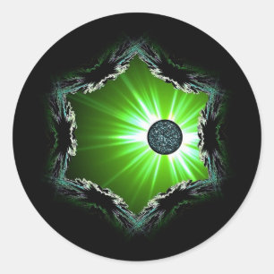 Energy Sphere Through The Fractal Portal Classic Round Sticker
