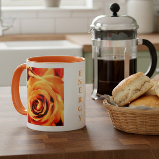Energy Yellow Roses 11oz Two-Tone Mug Orange