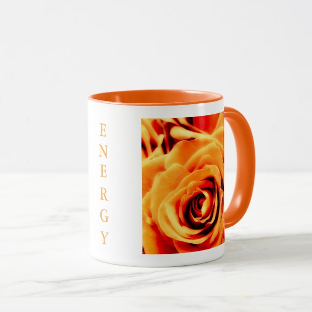 Energy Yellow Roses 11oz Two-Tone Mug Orange (Devant droit)
