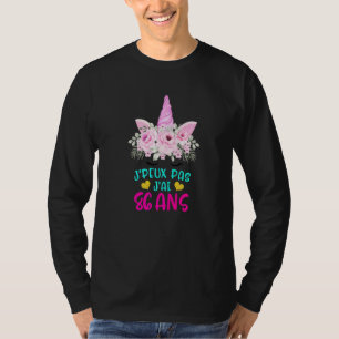 Enfant 86 Ans Fille Anniversaire Cadeau Licorne T-Shirt