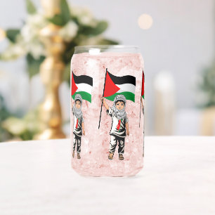 Enfant avec le drapeau de Keffiyeh Palestine