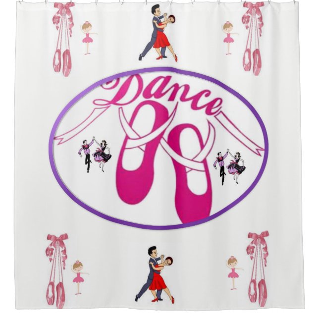 enfant danse blanc rose pur douche rideau filles (Devant)