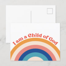 Enfant de Dieu Carte Postale Arc-en-ciel Mignon 