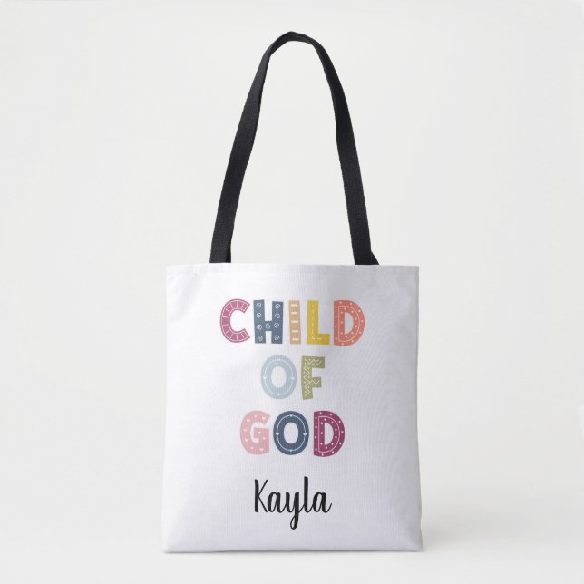 Enfant de Dieu Whimsical Boho Sac fourre-tout (Devant)