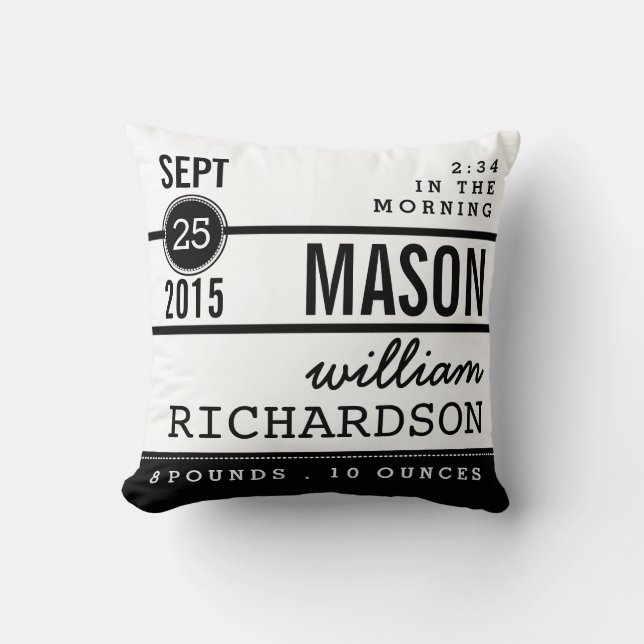 Enfant de naissance moderne garçon Coussin de pépi (Recto)